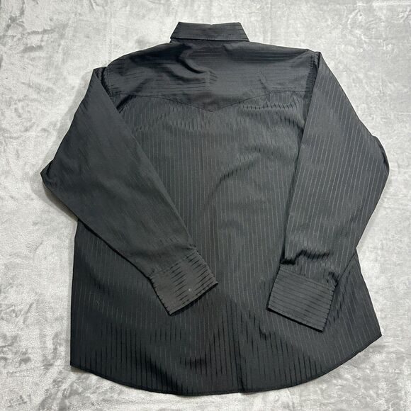 Wrangler Western Shirt Men's Size XL Black Pearl Snap Button Up Cowboy - Picture 8 of 8